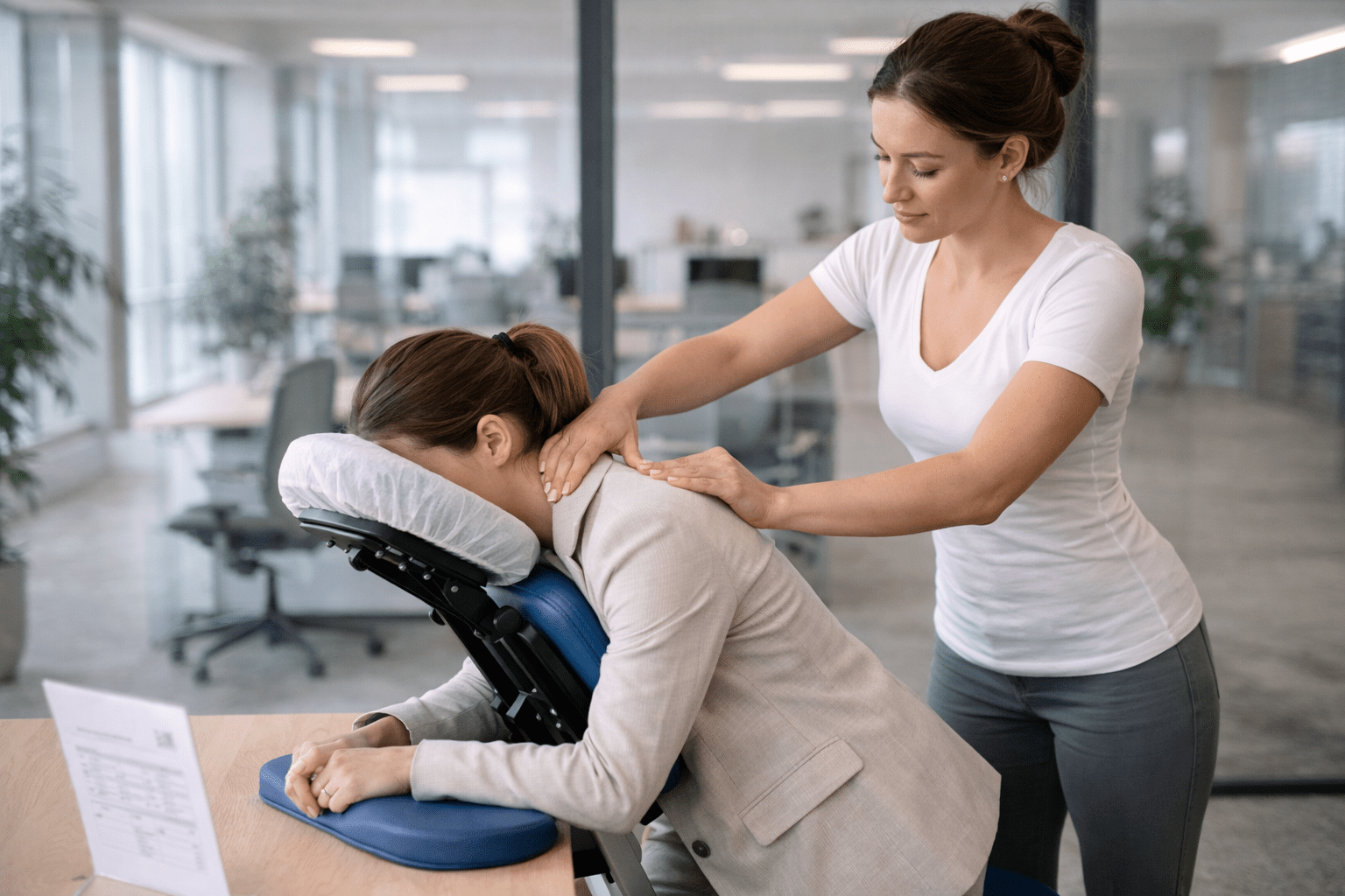Bedriftsmassasje på kontoret